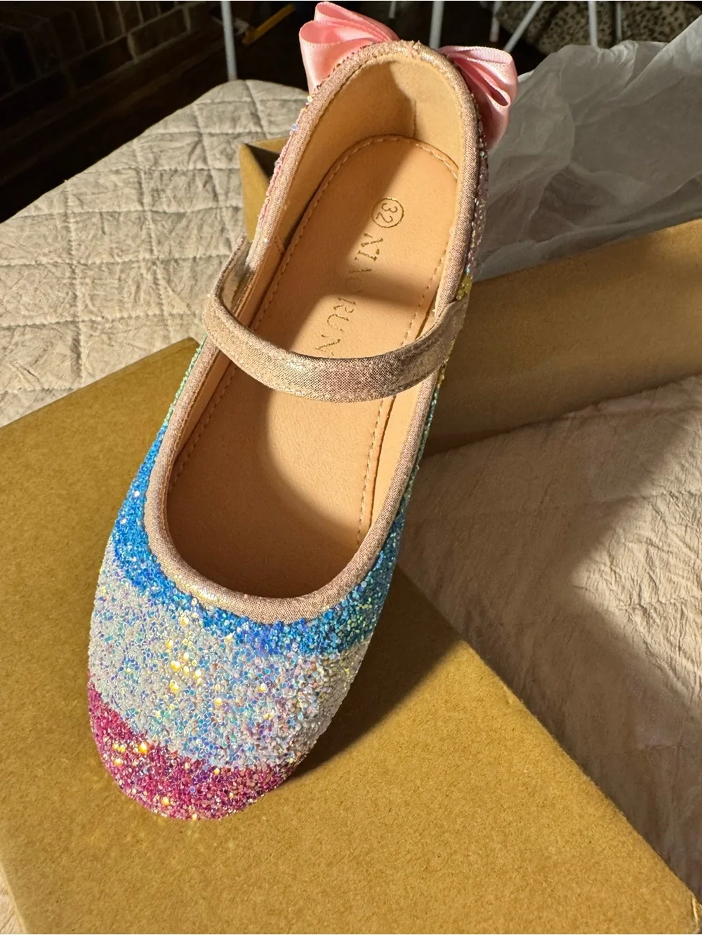 Girls' Glitter Mary Jane Shoes in Multicolor